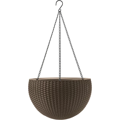 KETER HANGING SPHERE polyrattan függő virágcserép - barna