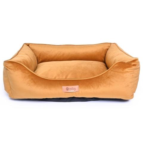 PETSY ROYAL kutya, macska poliészter fekhely bársony felülettel - arany - 55 cm