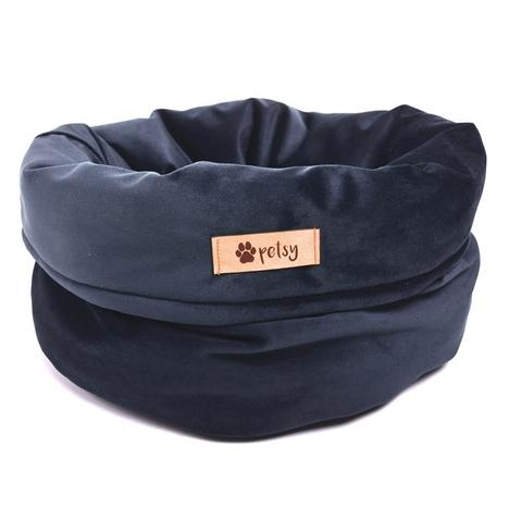 PETSY ROYAL BASKET kutya, macska bársonyos poliészter fekhely - kék - ? 40 cm