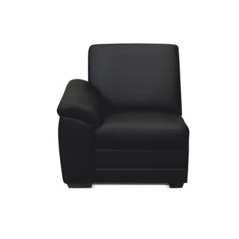 1-személyes kanapé támasztékkal műbőr fekete balos  BITER 1 1B