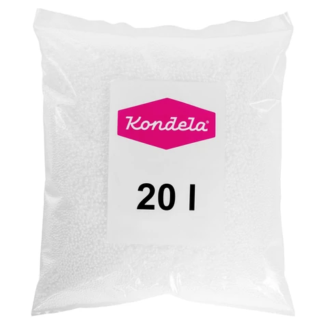 Töltőanyag az ülőzsákokba, polisztirol golyók, csomagolása 20 l