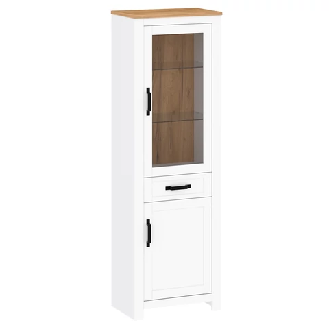 Vitrin, fehér alba/craft arany tölgy, LANZETTE A