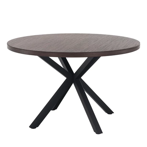 Étkezőasztal, sötét tölgy/fekete, átmérő 120 cm, MEDOR