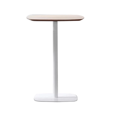 Bárasztal, tölgy/fehér, MDF/fém, átmérő 60 cm, HARLOV