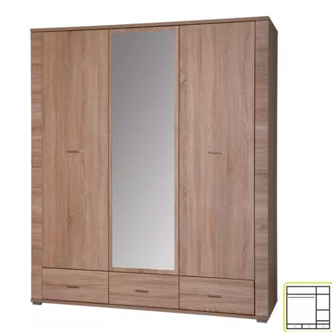 Tükrös szekrény typ 2, sonoma tölgy, GRAND
