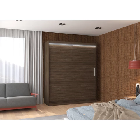 LED világítással ellátott tolóajtós szekrény LINCOLN 180, Csoki, Csoki