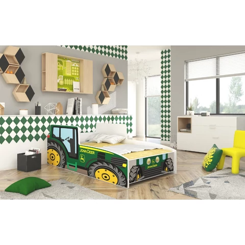 TRACTOR GREEN matraccal 160x80 ágy, Zöld