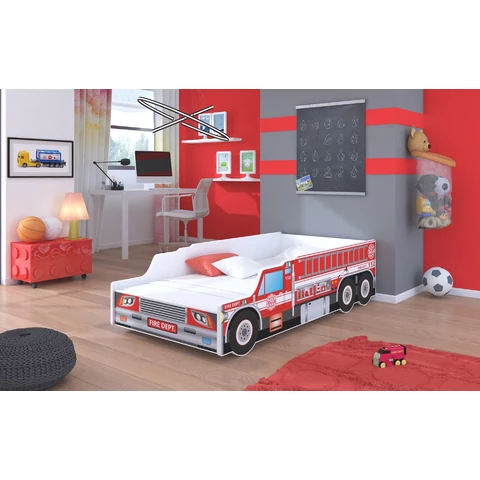 FIRE TRUCK matraccal 140x70 ágy,