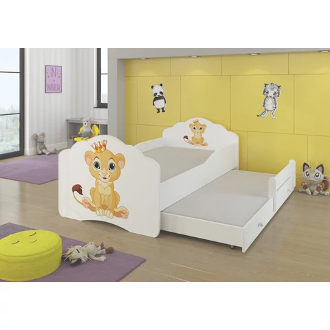Kétszemélyes ágy matracokkal CASIMO II LION 160x80, Fehér
