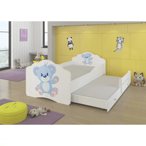 Kétszemélyes ágy matracokkal CASIMO II BLUE BEAR 160x80, Fehér