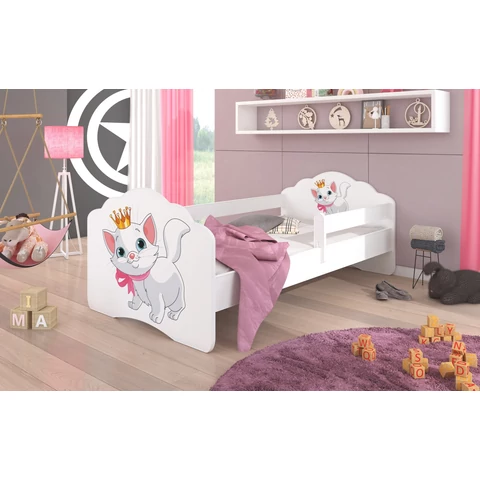 Ágy matraccal és korláttal CASIMO CAT 140x70, Fehér