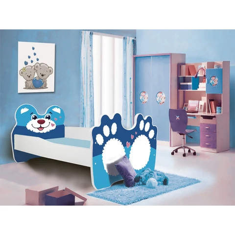 Ágy matraccal BEAR BLUE 160x80, Kék