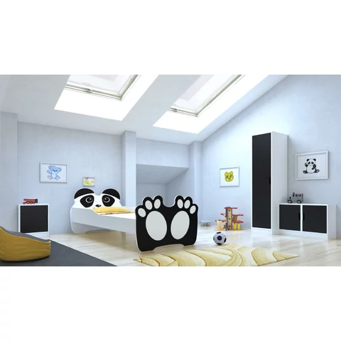Ágy matraccal BEAR BLACK 160x80, Fekete