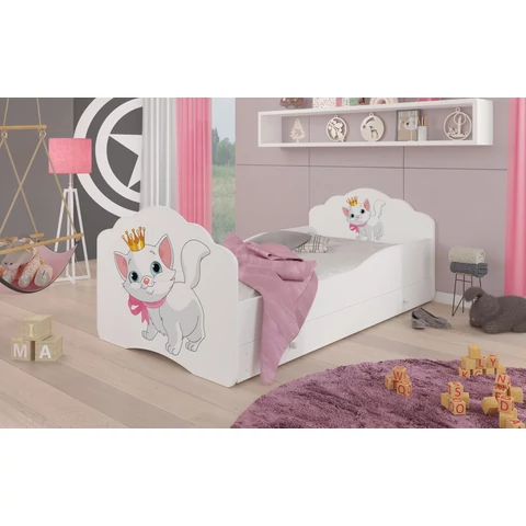Ágy matraccal és fiókkal CASIMO CAT 140x70, Fehér