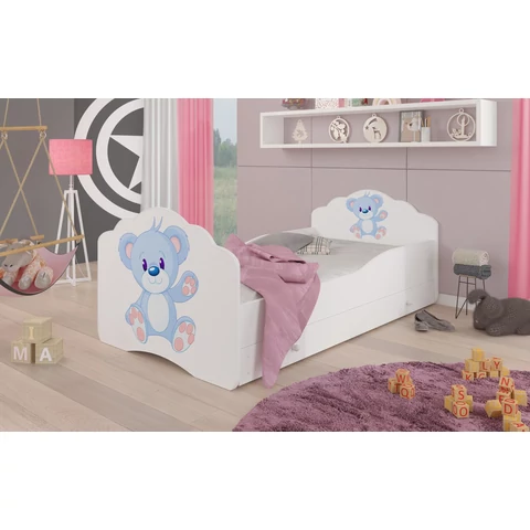 Ágy matraccal és fiókkal CASIMO BLUE BEAR 140x70, Fehér