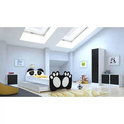Ágy matraccal és fiókkal BEAR BLACK 160x80, Fekete