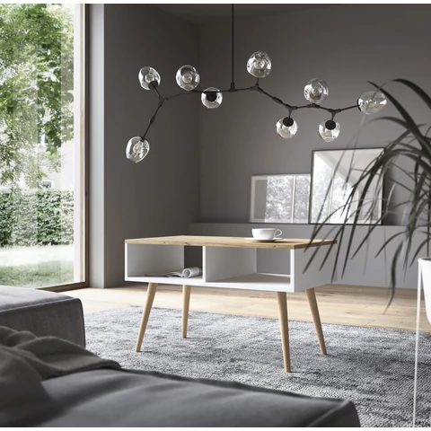 SANA 90x50 kávészünetasztal, Fehér, Craft Gold
