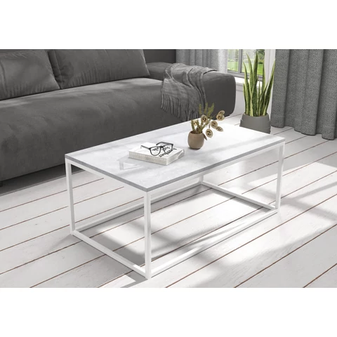NARISA 100x60 kávéasztal, Fehér, Beton