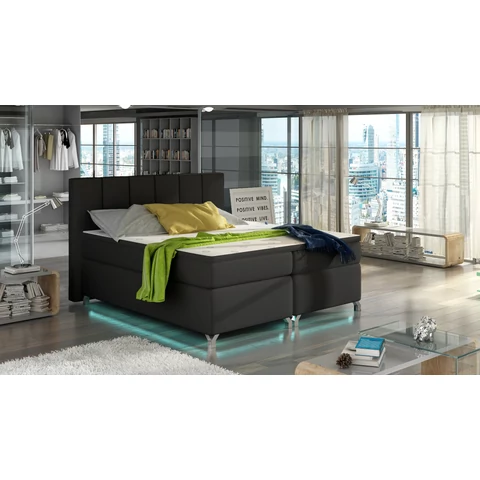 Basilio 180X200, Ledes Boxspring ágy, Fekete, Lágy 11