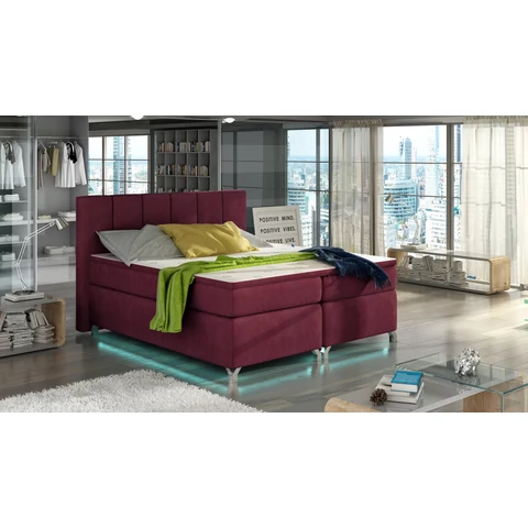 Basilio 160X200, Ledes Boxspring ágy, Piros, Rivera 59