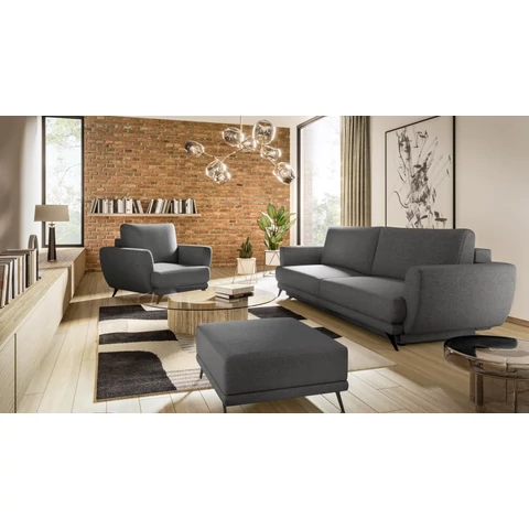 Megis 3f, 1f, pouf lounge ülőgarnitúra szett, sötétszürke