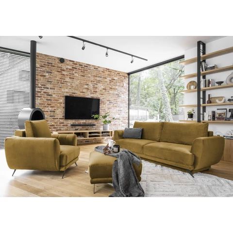 Megis 3f, 1f, pouf lounge ülőgarnitúra szett, sárga
