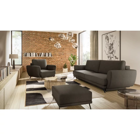 Megis 3f, 1f, pouf lounge ülőgarnitúra szett, sötétbarna