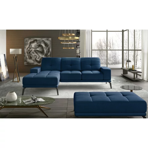 Corner torrense + pouf lounge ülőgarnitúra szett, sötétkék, bal
