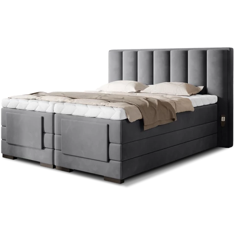 Veros 140x200 boxspring ágy  sötétszürke