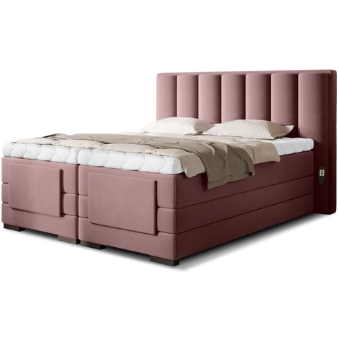 Veros 140x200 boxspring ágy  rózsaszín