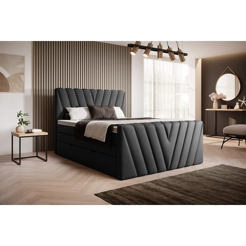 Candice 160x200 boxspring ágy  fekete