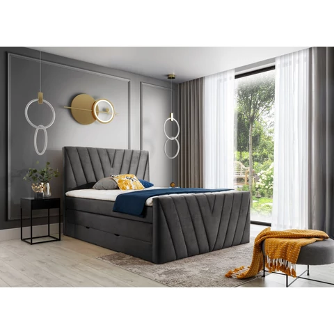 Candice 160x200 boxspring ágy  sötétszürke