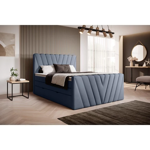 Candice 160x200 boxspring ágy  sötétkék