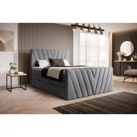 Candice 160x200 boxspring ágy  sötétszürke