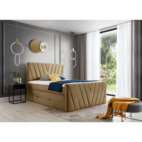 Candice 180x200 boxspring ágy  világosbarna