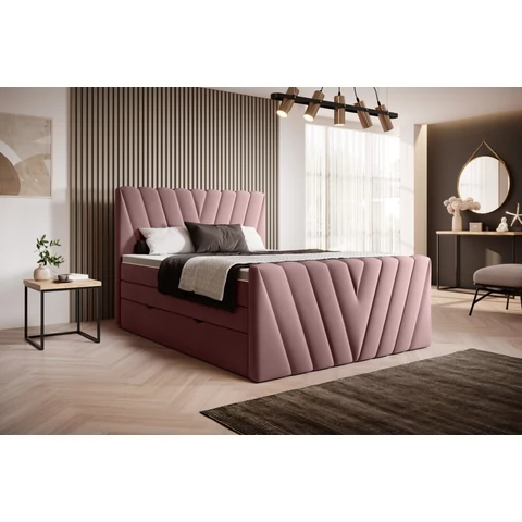 Candice 180x200 boxspring ágy  rózsaszín