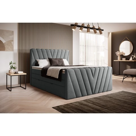 Candice 180x200 boxspring ágy  sötétszürke
