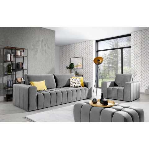 Lazaro 3+1+puf lounge ülőgarnitúra szett, szürke