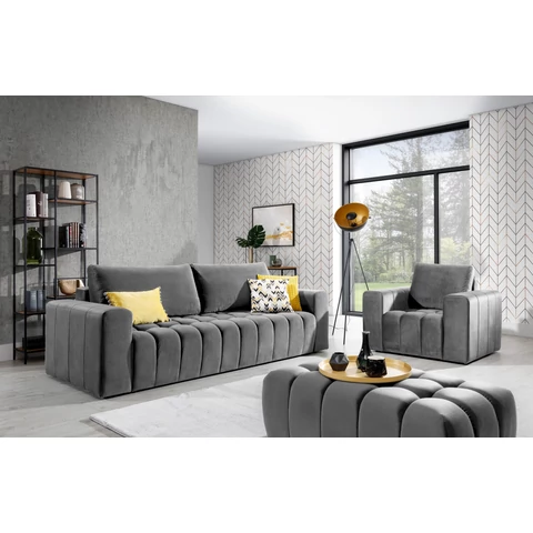 Lazaro 3+1+puf lounge ülőgarnitúra szett, szürke