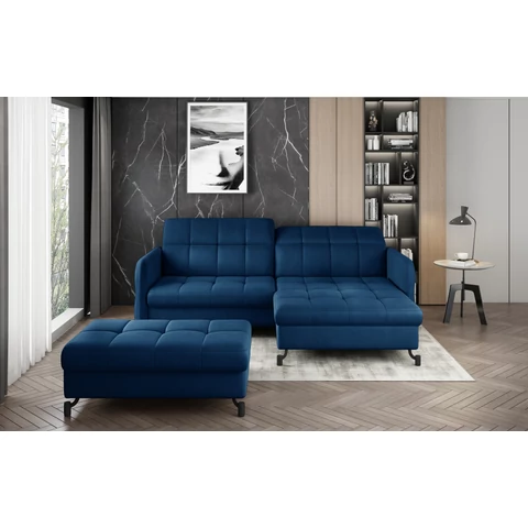 Corner lorelle+ pouf lounge ülőgarnitúra szett, sötétkék, jobb