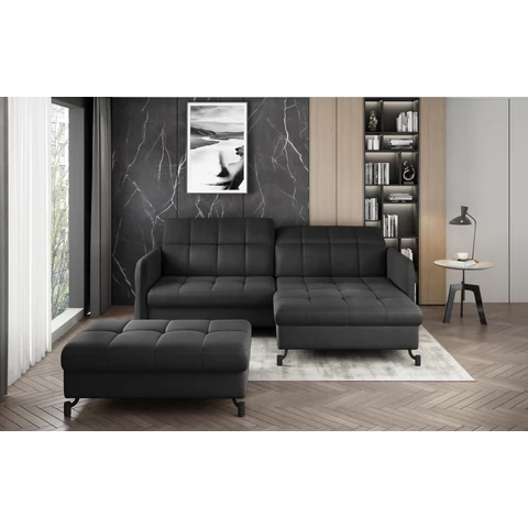 Corner lorelle+ pouf lounge ülőgarnitúra szett, sötétszürke, jobb