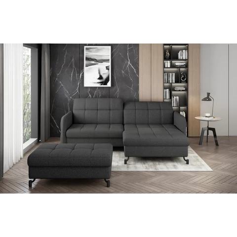 Corner lorelle+ pouf lounge ülőgarnitúra szett, sötétszürke, jobb