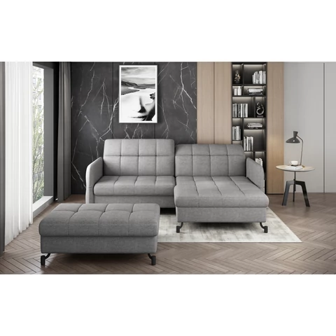 Corner lorelle+ pouf lounge ülőgarnitúra szett, szürke, jobb