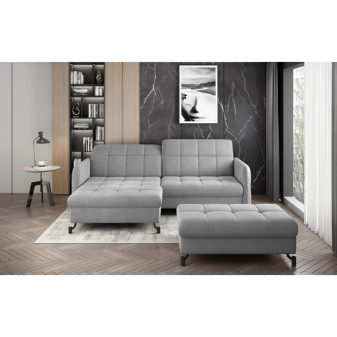 Corner lorelle+ pouf lounge ülőgarnitúra szett, szürke, bal