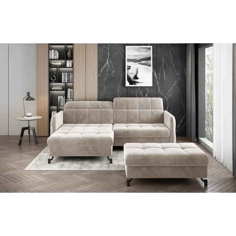 Corner lorelle+ pouf lounge ülőgarnitúra szett, bézs, bal