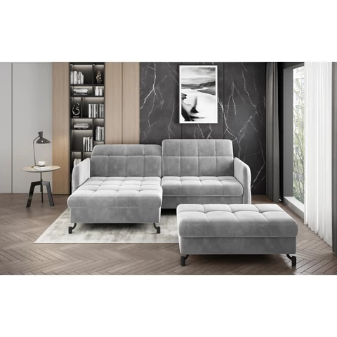 Corner lorelle+ pouf lounge ülőgarnitúra szett, szürke, bal