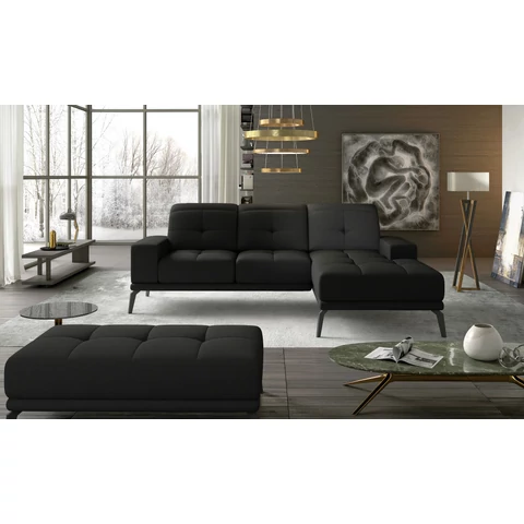 Corner torrense + pouf ülőgarnitúra szett, fekete, jobb