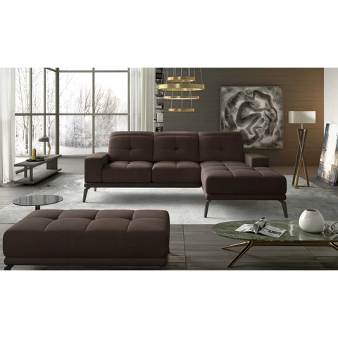 Corner torrense + pouf ülőgarnitúra szett, sötétbarna, jobb