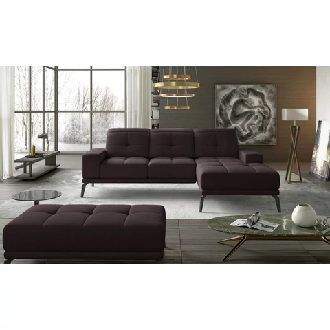 Corner torrense + pouf ülőgarnitúra szett, sötétbarna, jobb