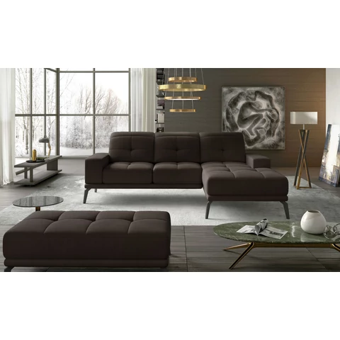 Corner torrense + pouf ülőgarnitúra szett, sötétbarna, jobb